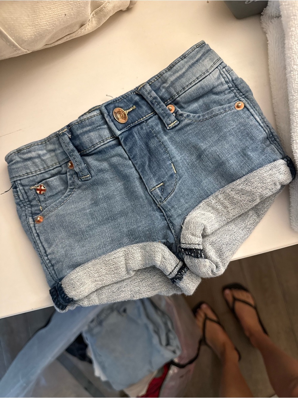 Hudson Jeans Light Blue Denim Cuffed Kids Shorts